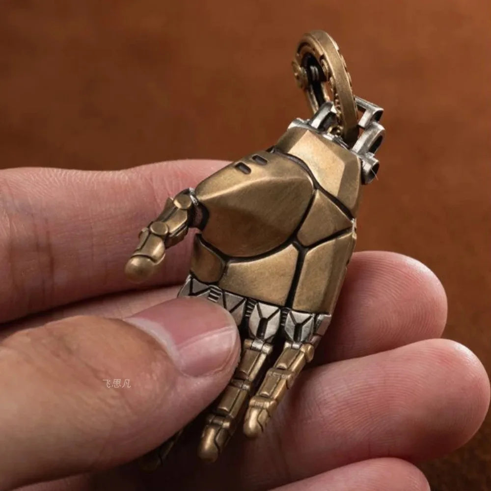 Robot Hand With Movable Fingers Mechanical Bionic Hand Pendant Car Interior Hanging Ornament EDC Charm Display Decoration