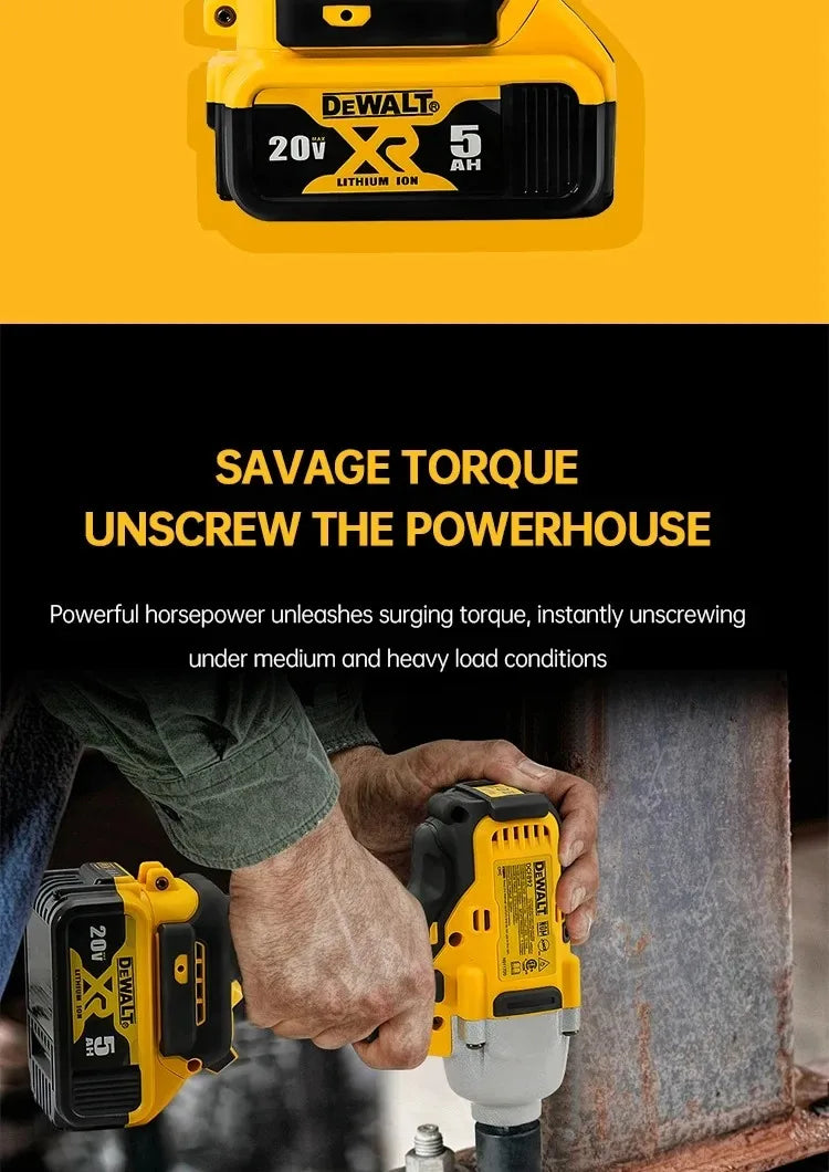 Dewalt DCF892 High Torque Brushless Impact Wrench Wireless Electric Tool 20V Battery Cordless Power for Home Improvement