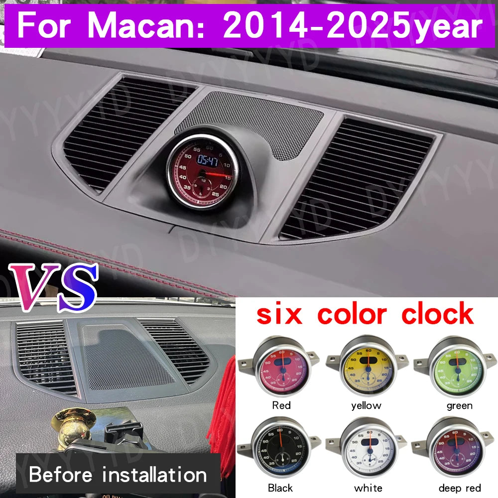 Car Stopwatch Clock For Porsche Macan Stopwatch 95B Clock 2014-2025 Car Interior Dashboard Clock Upgrade Modification Accessorie