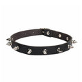 Black PU Leather Choker Necklace For Women Men Cool Punk Gothic Spike Biker Choker PU Leather Collar Studded Rock Necklace