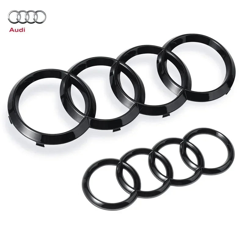 Car Styling For Audi A3 A4 A4L A5 A6 A6L A7 A8L Q2L Q3 Q5 Q7 TT Gloss Black Front Bonnet Grill Rear Trunk Emblem Badge Stickers