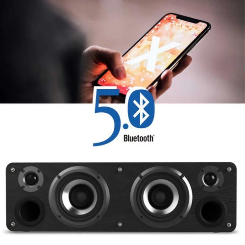 Amplificateur Bluetooth de bureau tout-en-un 110W Qualité sonore HiFi Super Bass Caisson de basses en bois pour home cinéma et barre de son TV
