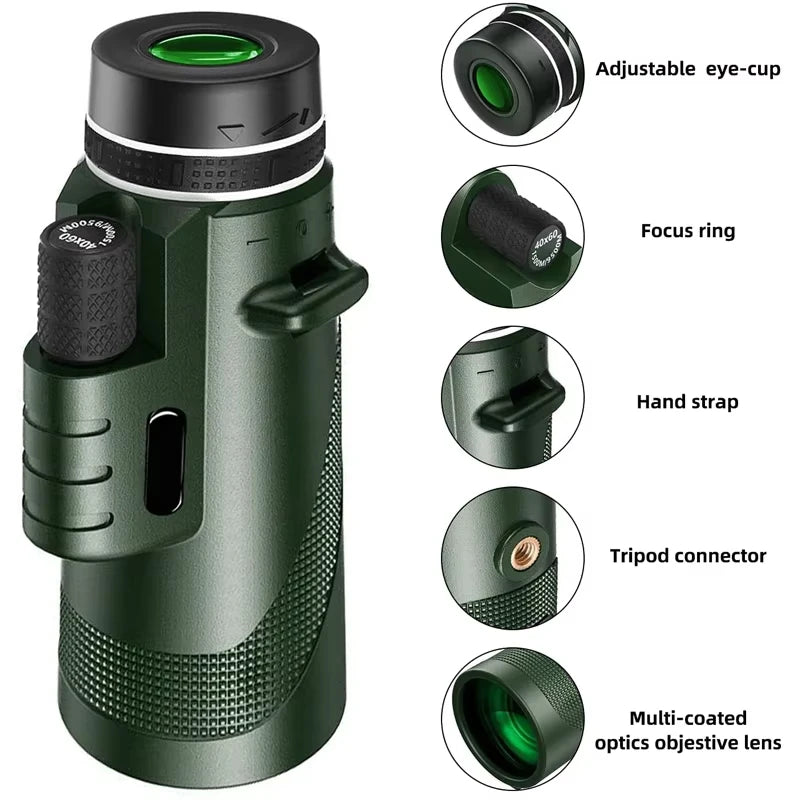80x100 Portable Zoom Folding Telescope HD 5000M Long Distance Mini Powerful for Hunting Sports Outdoor Camping Travel