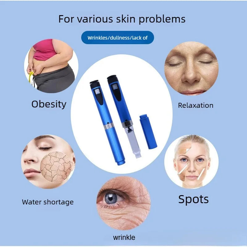 Magic Pen Wrinkle Smoothing Beauty Device, Insulin Cartridge Bottle Consumables, Reusable Injection Pen for Beauty Salon