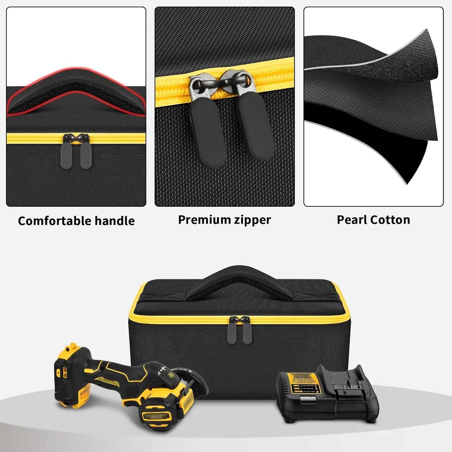 Bag Compatible with DEWALT 20V MAX Cut Off Tool 3 in 1 Brushless (DCS438B), Storage Case Carrying Holder Organizer for Charger,