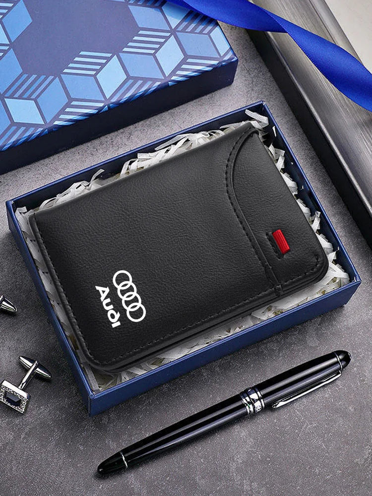 Car Driver License Purse Credit Card Holder Case Leather Wallet For Audi SLINE A3 A4 A6 RS3 RS7 RSQ8 S3 RS6 A5 Q8 A1 Q7 Q3 Q5 TT