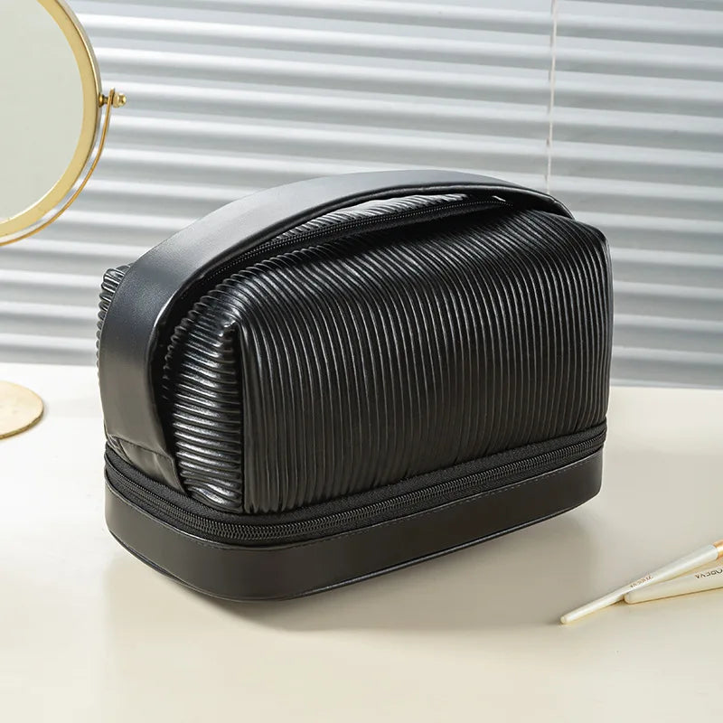 New 3PCS Makeup Bag Set for Women – Lightweight PU Leather Travel Cosmetic Organizer, Fashion Portable Vanity Pouch Kit