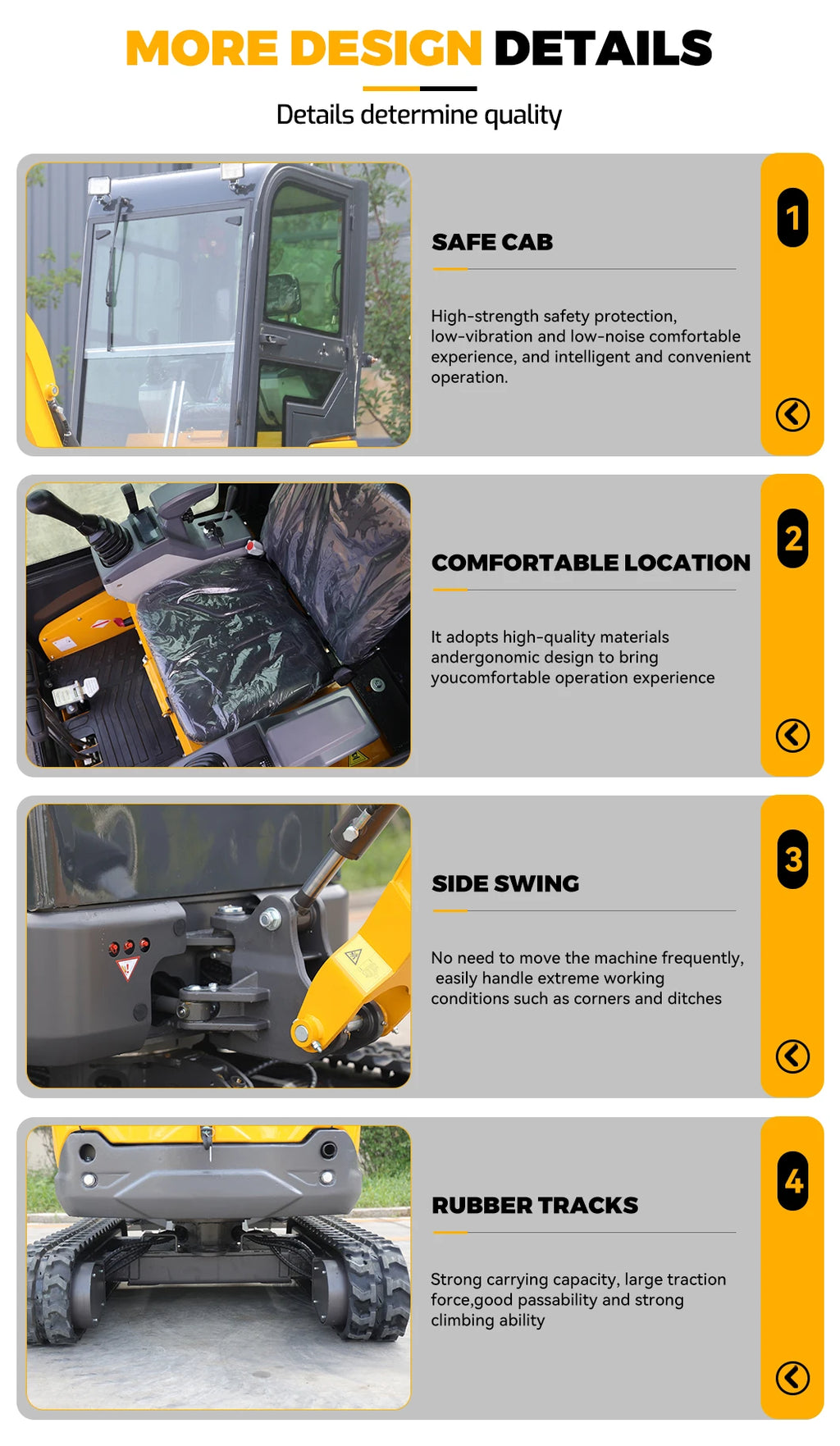 Hot selling mini excavator, multifunctional tracked agricultural mini bagger customized enclosed excavator for quick delivery
