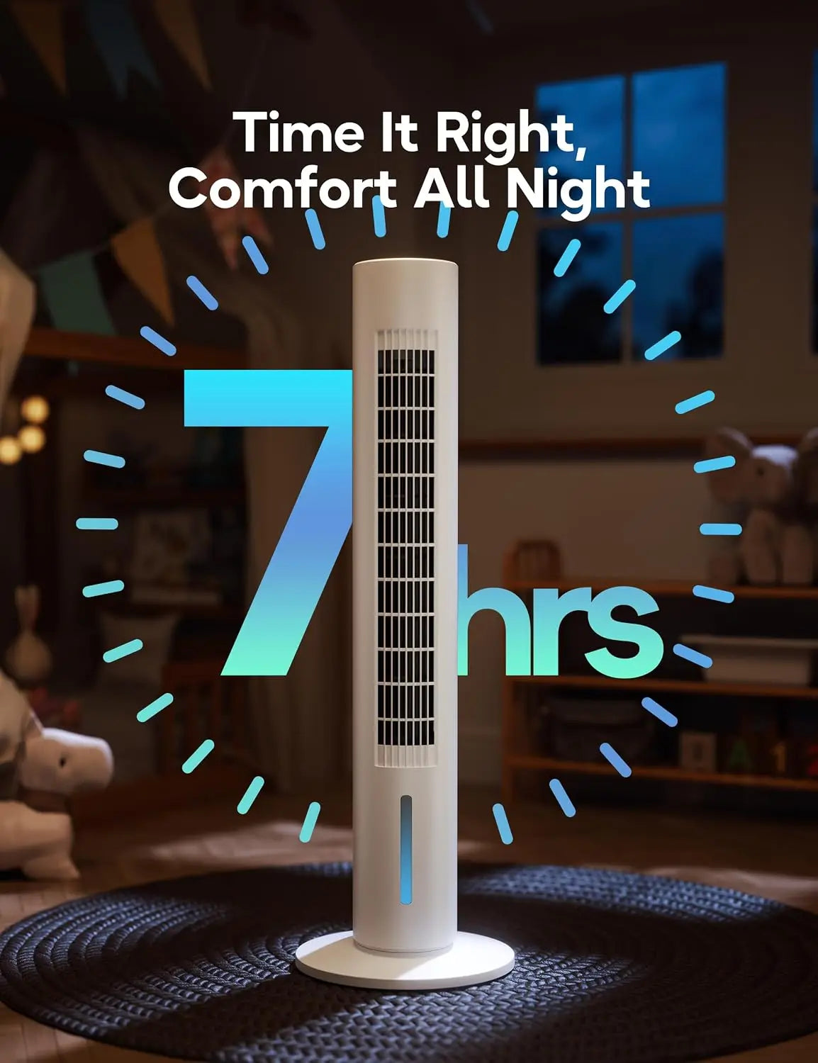 Portable Evaporative Air Cooler, 35in No Window Needed, 7H Timer, 4 Modes, Remote, 140° Oscillation, Quiet AC for Bedroom, White