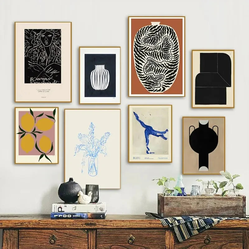 Abstract Minimalism Lemon Vase Geometric Wall Art Posters Prints Nordic Canvas Painting Wall Pictures for Living Home Decor