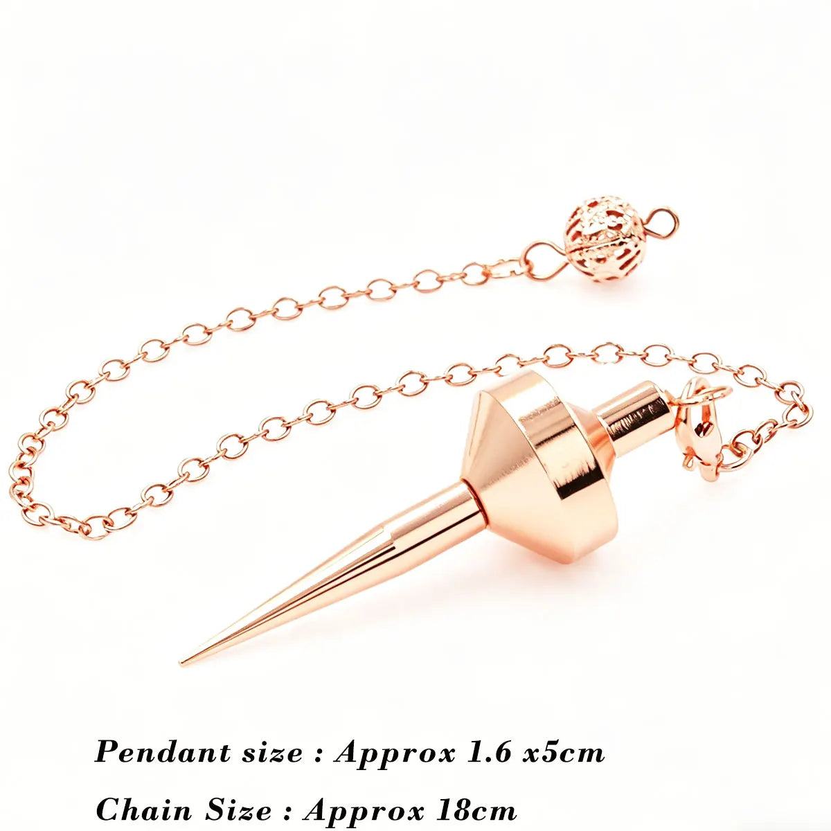 Anitque Copper Pendulum for Divination Reiki Cone Pointed  Metal Pendant Dowsing  Answer Wicca Tool Spiritual Retro Pendulo X406