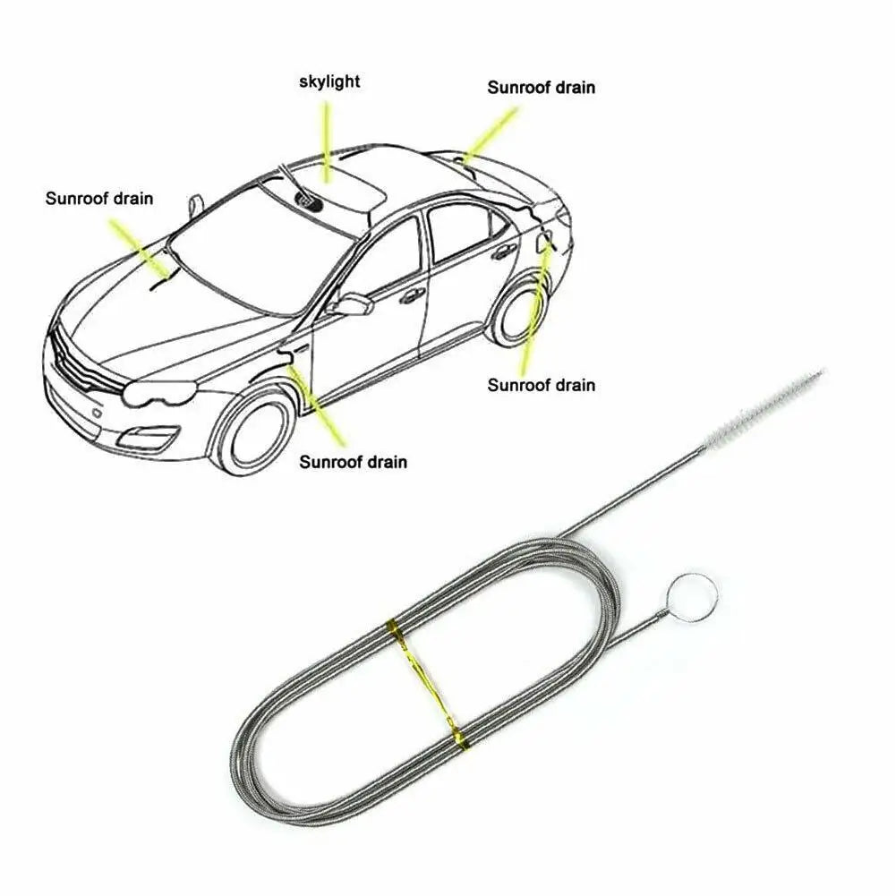 Car Drain Hole Clog Remover Dredge Cleaning Brush For Cleaning Home Refrigerator Drain Pipe Car Sunroof Drain Pipe 150CM