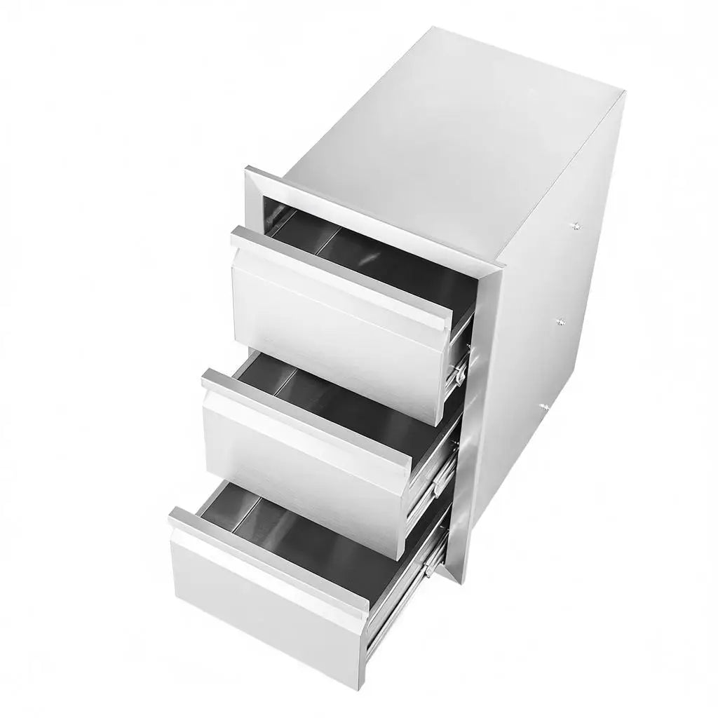 Outdoor Kitchen Stainless Steel Drawer with 3 Stainless Steel Storage Drawers 38X48X65 cm Chest of Drawers for Cooking