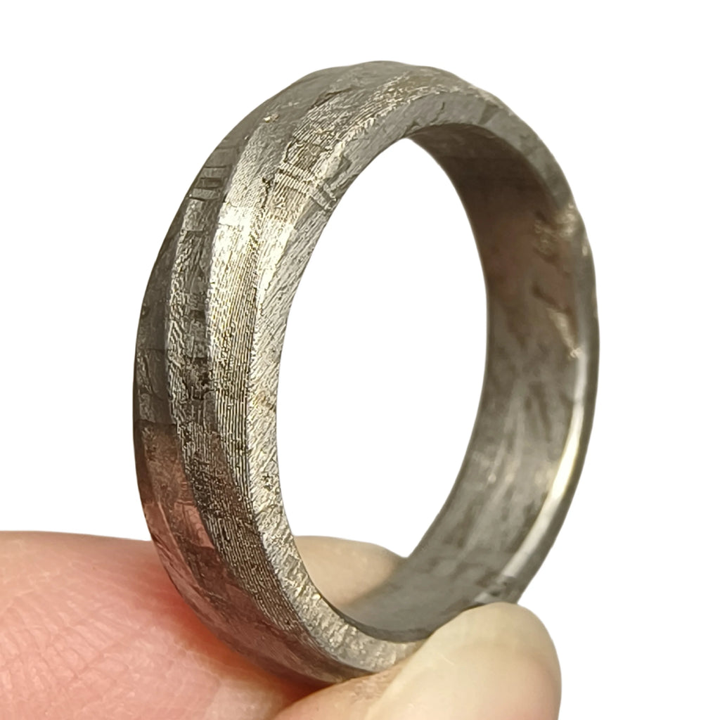 Muonionalusta Meteorite Ring Natural Iron Meteorite Pendant Handmade Carving Craft Jewelry Meteorite Ring-S