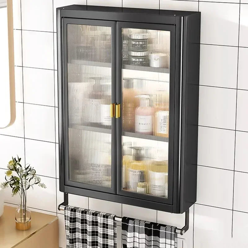 Meuble de salle de bain mural moderne blanc Armoire de rangement étanche Étagère pour toilettes Meuble-lavabo Décoration d'intérieur