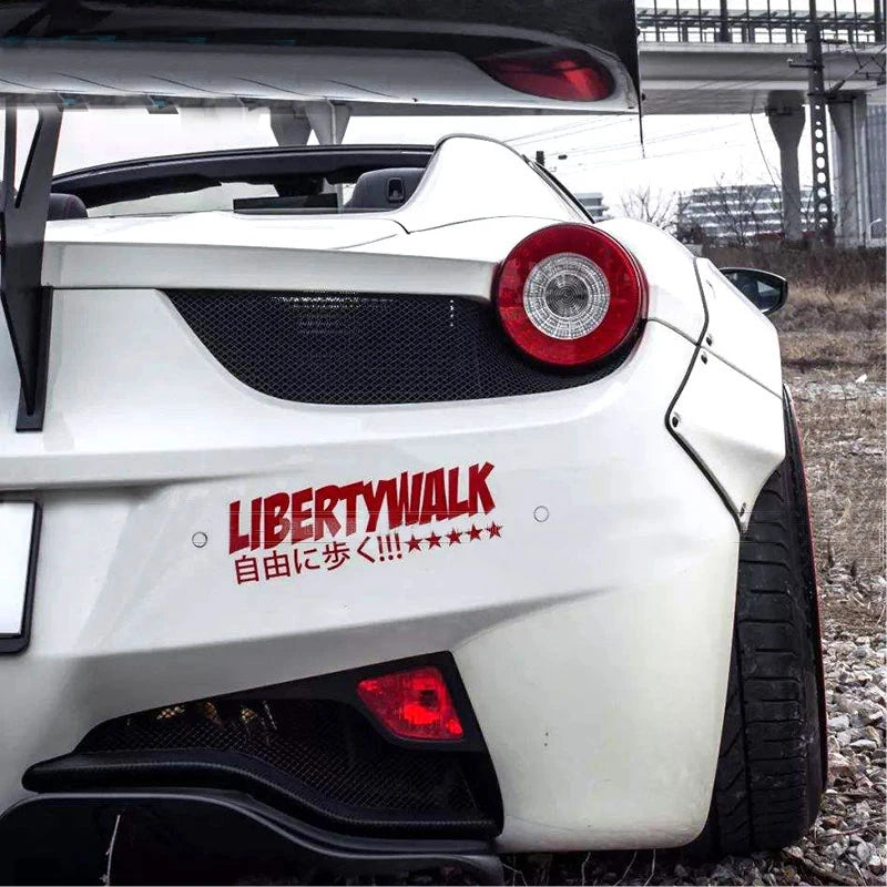 Performance Liberty Walk LB Rising Wide-bodied Modified Racing Bumper Sticker Reflective Car Window Hood Body Vinyl Decal
