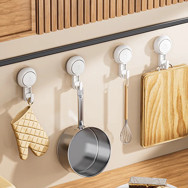 Heavy Duty Suction Cup Hooks Bathroom Waterproof Towel Robe Coat Hanger Suction Hook Wall No Drilling Kitchen Organizer Hook