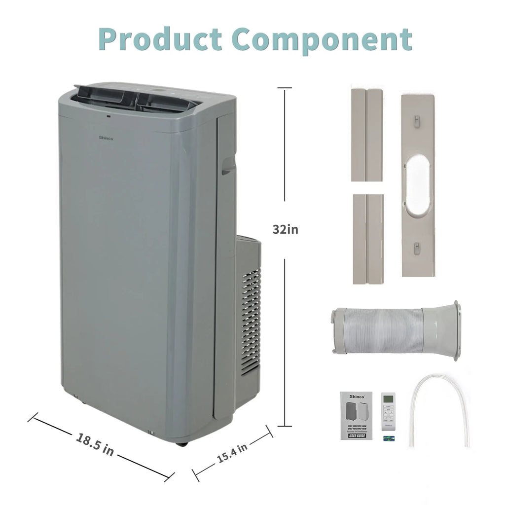 Shinco 14,000 BTU Portable Air Conditioner, Portable AC Unit with Built-in Cool, Dehumidifier & Fan Modes for Room up to 700 sq.ft, Room Air Conditioner with Remote Control, Installation Kit