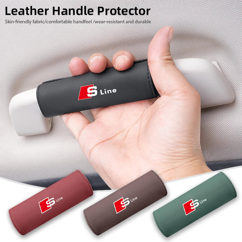 Car Roof Handle Protective Cover Cars Interior Accessories For Audi Sline A3 A4 A5 A6 A7 A1 A2 A8 Q1 Q2 Q3 Q4 Q5 Q6 Q7 Q8 TT RS3