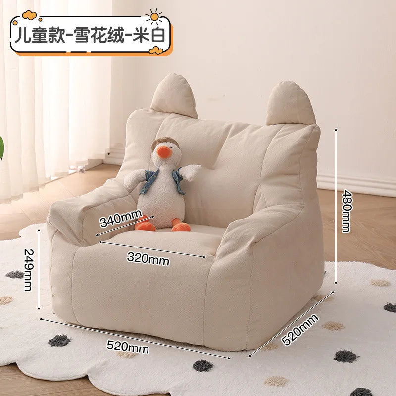Eco-friendly Nordic Single Sofa Chair Soft Comfortable Backrest Cute Bean Bag Baby Small Sofas for Kids Living Room