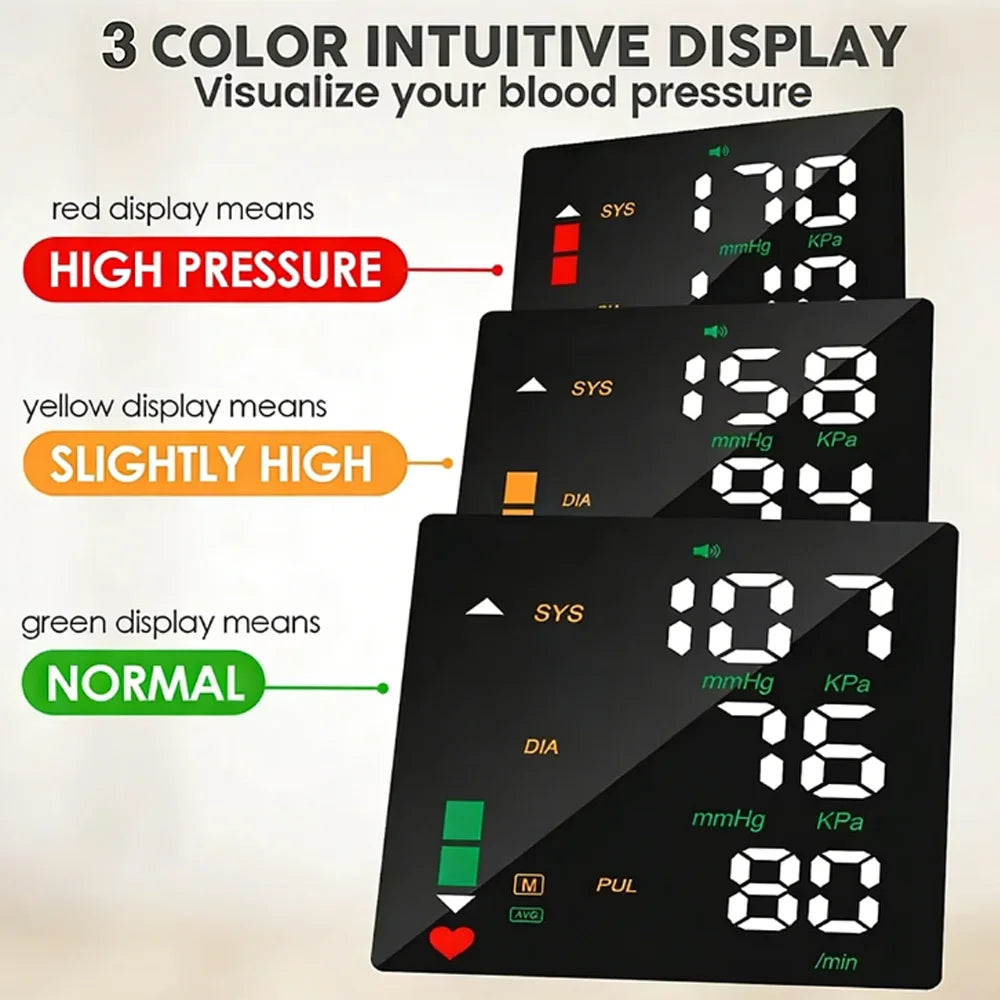 Medical Rechargeable Wrist Blood Pressure Monitor LED Display Fast Measurement Digital Tensiometer BP Tonometer Heart Rate Meter