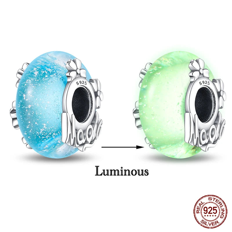 Hot Sale 925 Silver Glow in the dark Firefly Honeybee Star Charms Beads Fit Qikaola 925 Original Bracelets Fine DIY Jewelry Gift