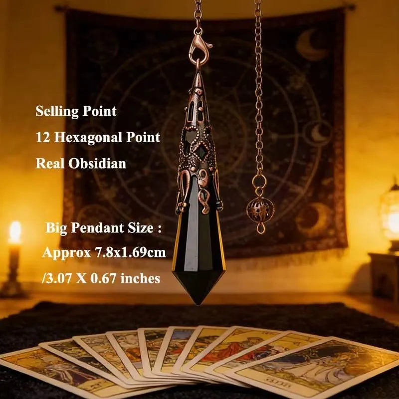 Reiki Natural Stone Crystals Pendulum for Divination  Amethysts Black Obsidian Pendant Healing Point Quartz Spiritual  Pendulos