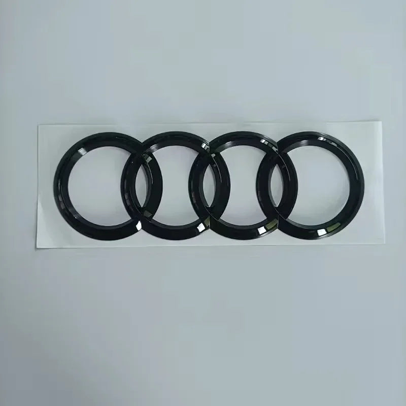Black ABS 4 Ring Logo Emblem Badge Sticker for AUDI A3 2010-2020 Quattro Mark Hood Front Grill Rear Trunk Emblem