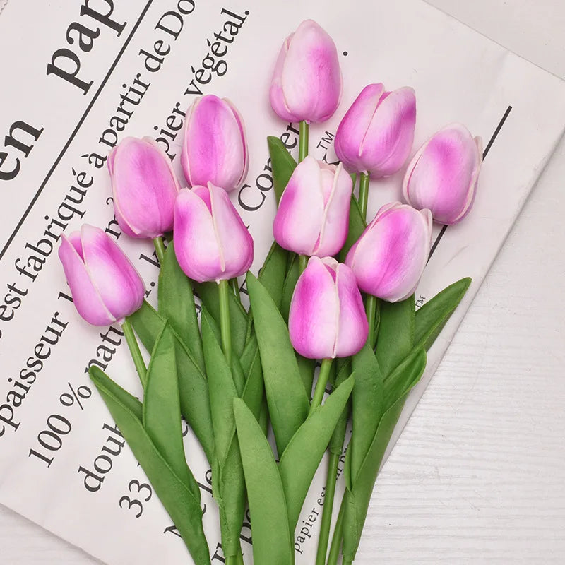 3/5/10/20pcs Tulips Artificial Flowers Real Touch Flower Bouquet Tulips Fake Flower for Wedding Home Decoration