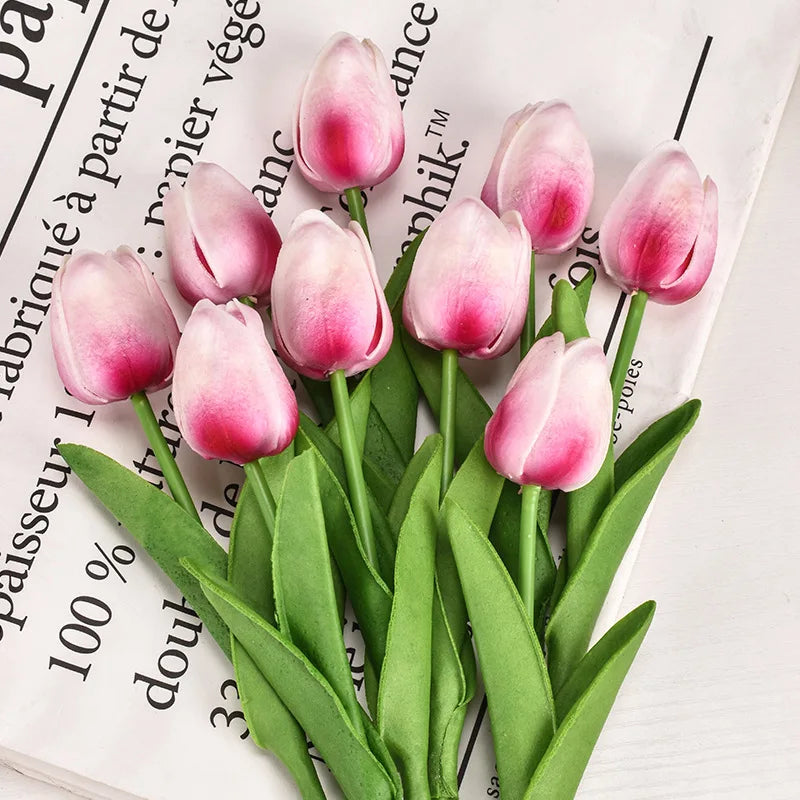 3/5/10/20pcs Tulips Artificial Flowers Real Touch Flower Bouquet Tulips Fake Flower for Wedding Home Decoration