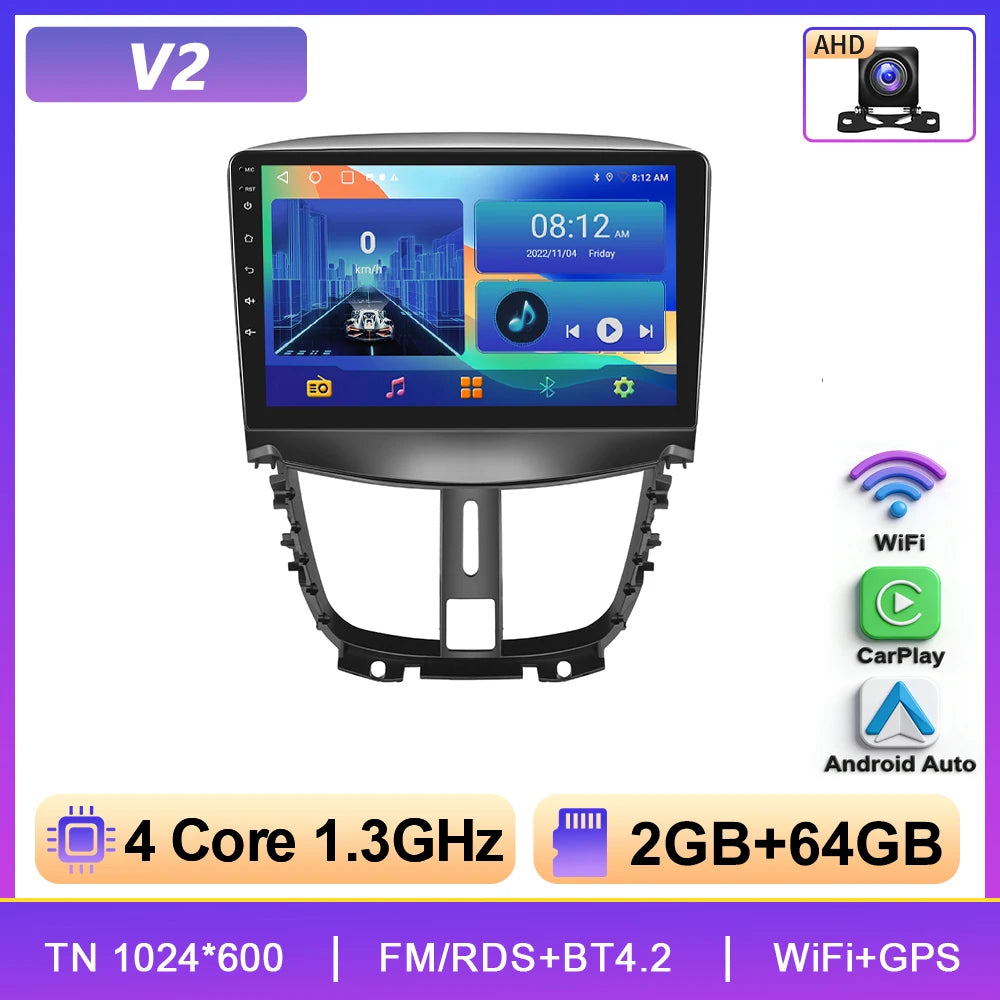 Podofo 6+128G Wireless CarPlay Car Radio