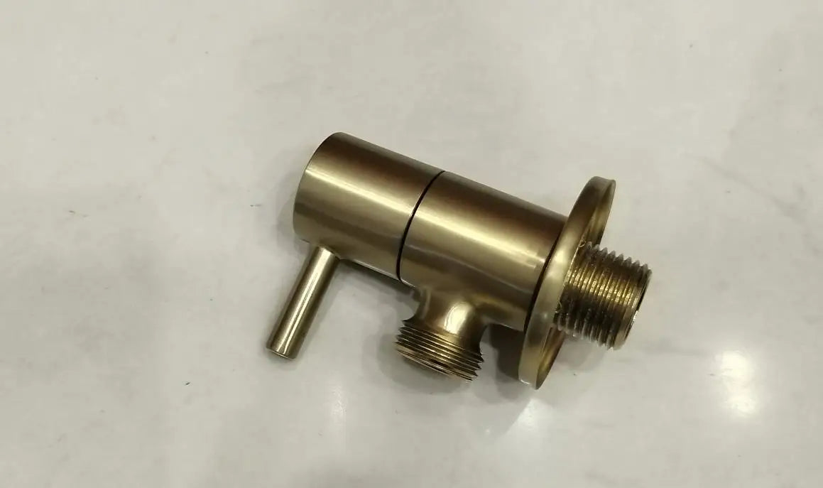 1/2"male x 1/2" male Brass Bathroom brushed gold  black Angle Stop Valve Chrome Copper Tap Toilet Bathroom Basin laundry AG666