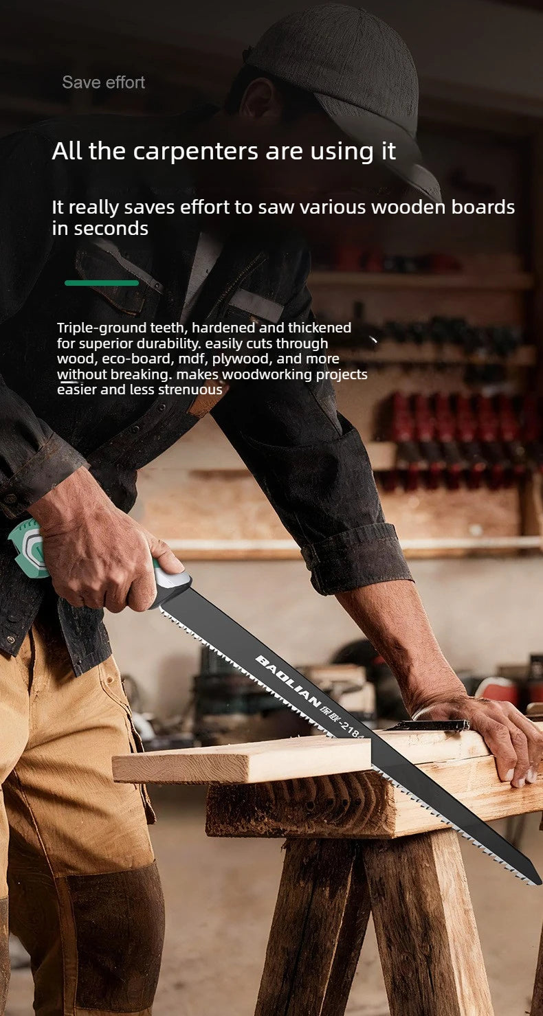 BAOLIAN SK5 High Hardness Steel Garden Logging Saw, Three Sided Grinding Teeth, PTFE Anti Rust Fast Cutting Saw
