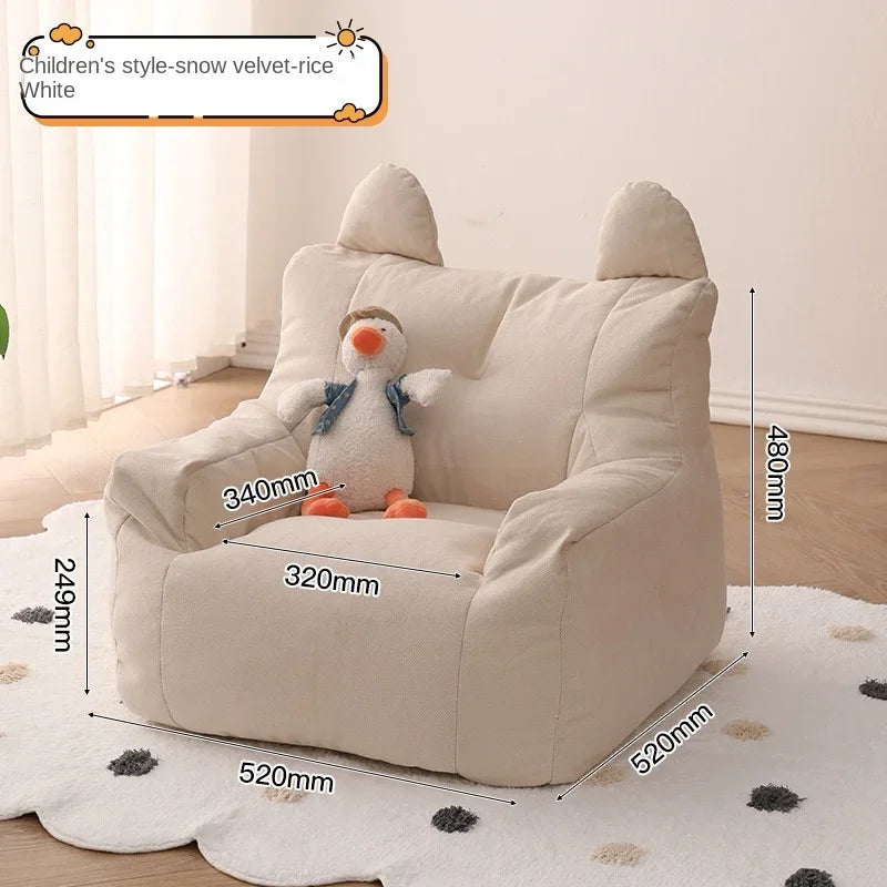 Eco-friendly Nordic Single Sofa Chair Soft Comfortable Backrest Cute Bean Bag Baby Small Sofas for Kids Living Room
