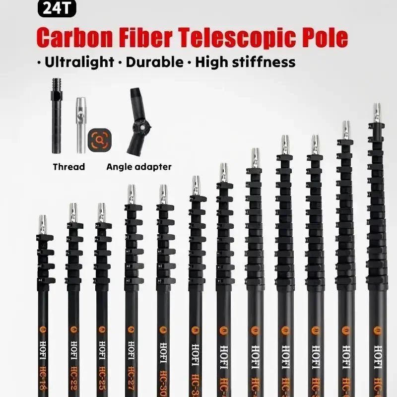 3K Carbon Fiber Telescopic Cleaning Rod Multi-Functional Solar Panel Cleaner HC4509 Eco-Friendly Efficient Dust Removal Tool