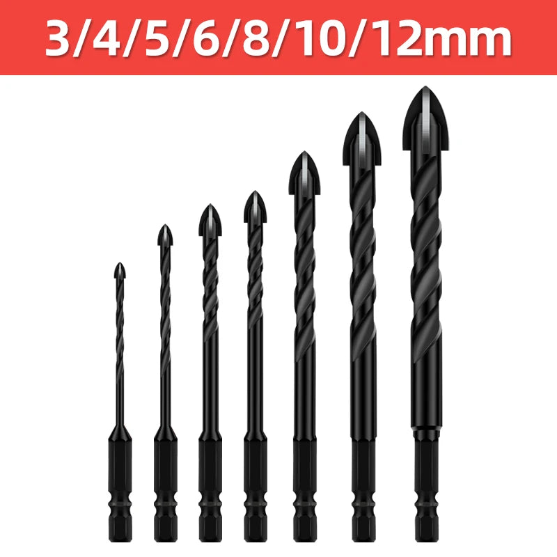 TOOLEYE Cross Hex Drill Bit Set