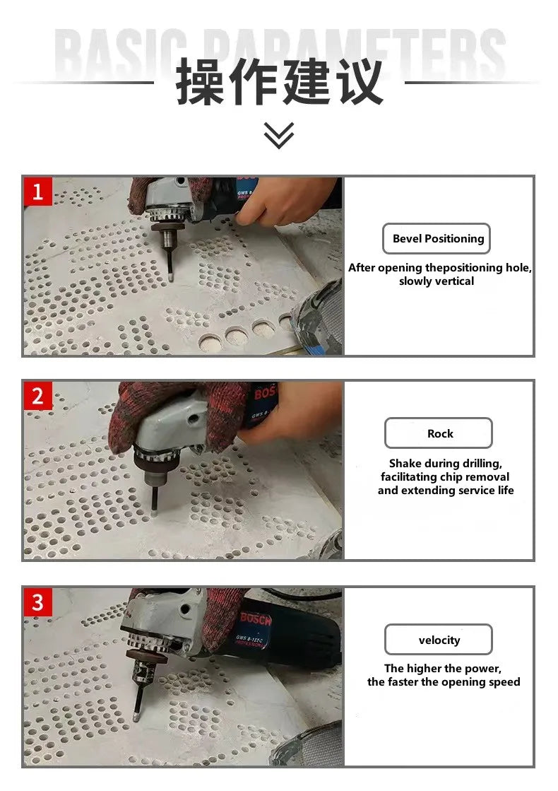 1pc Dry Diamond Porcelain Drilling Core Bits Ceramic Tile Hole Saw Cutter Granite Marble Drill Bits with M14 Thread Opener