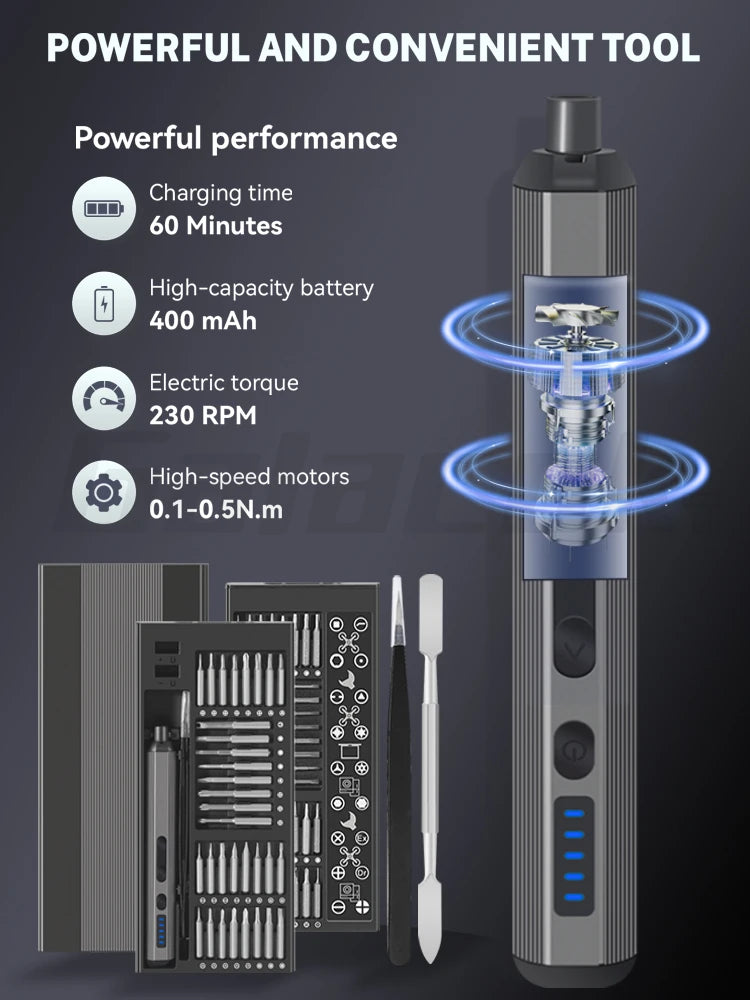 68 IN 1 Precision Electric Screwdriver Set 5 Levels Adjustable Comes Fill Light Professional Mobile Phone IPad Repair Tool