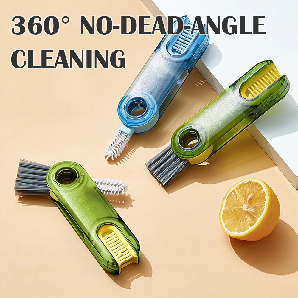3-in-1 Cup Brush Multi-Functional U-Shape Cup Mouth Cleaning Brush Bottle and Mug Cleaner Household Kitchen Cleaning Tool