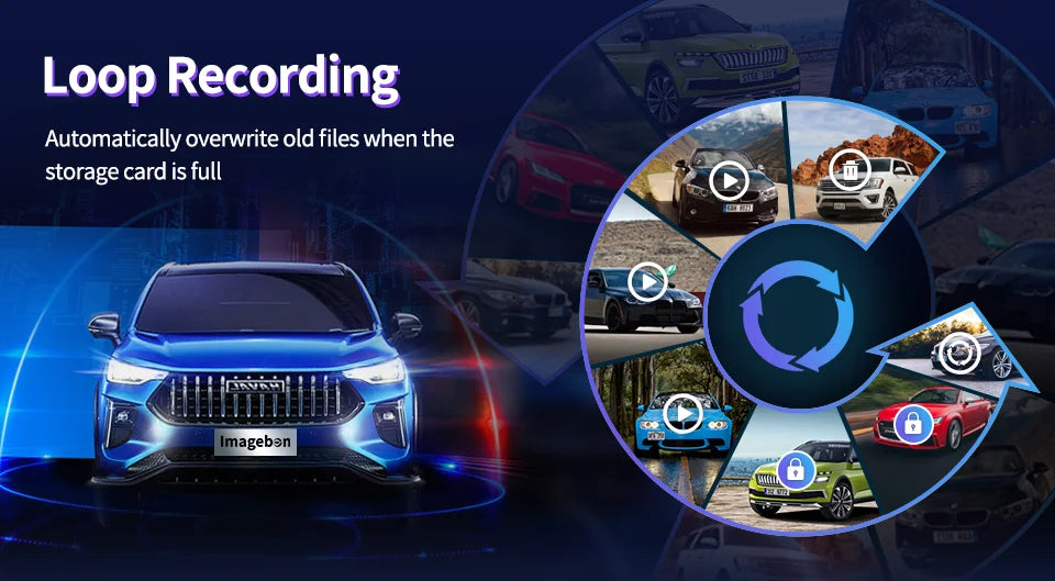 Imagebon H70 Plus 11.4" 4K QLED Car DVR Wireless CarPlay & Android Auto ADAS Dash Cam WiFi AUX GPS Navigation Loop Recording