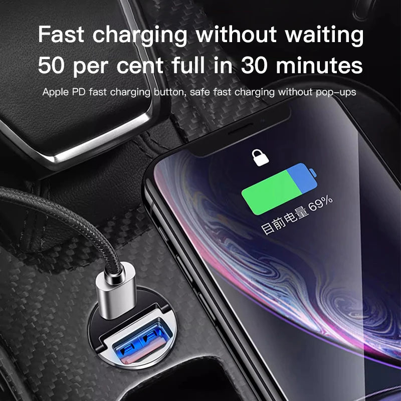 Micro Car Quick Charger Vehicle Cigarette Lighter Convert Plug For Audi Sline A3 A4 A5 A6 A7 A1 A2 A8 Q1 Q2 Q3 Q4 Q5 Q6 Q7 Q8 TT