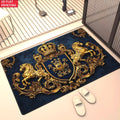 Royal Crest Rug Velvet Flannel Printed Floor Mat Luxury Design Decorative Carpet Outdoor Living Room Home Decor