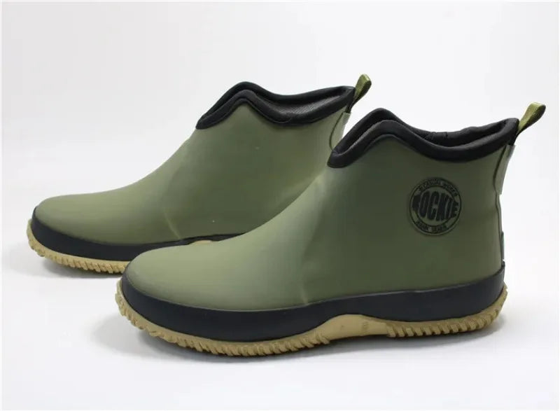 Men Rain Boots Outdoor Non Slip Fishing Boot Rubber Galoshes Men Ankle Rain Boots Waterproof Garden Work Shoes Botas Para Lluvia