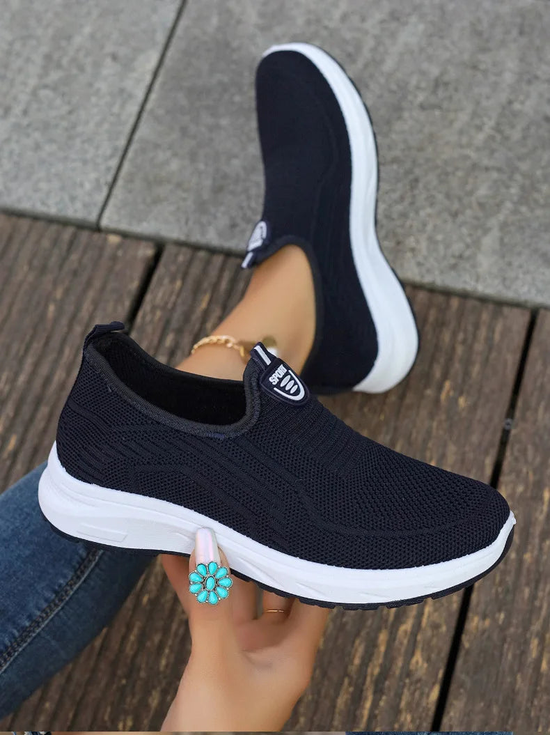 Summer New Mesh Breathable Large Size Casual Shoes for Women Soft Sole Lightweight One Step Single Shoes for Women