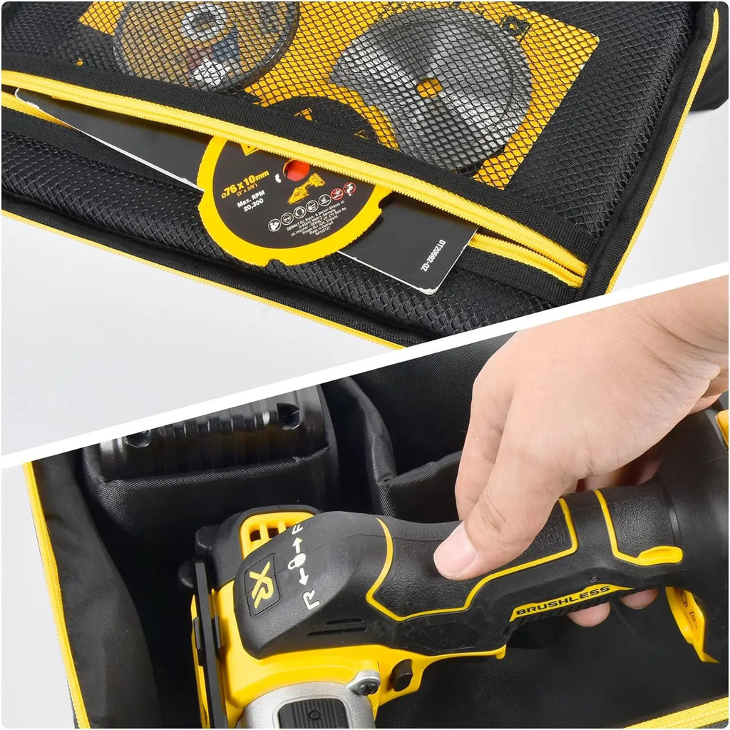 Bag Compatible with DEWALT 20V MAX Cut Off Tool 3 in 1 Brushless (DCS438B), Storage Case Carrying Holder Organizer for Charger,