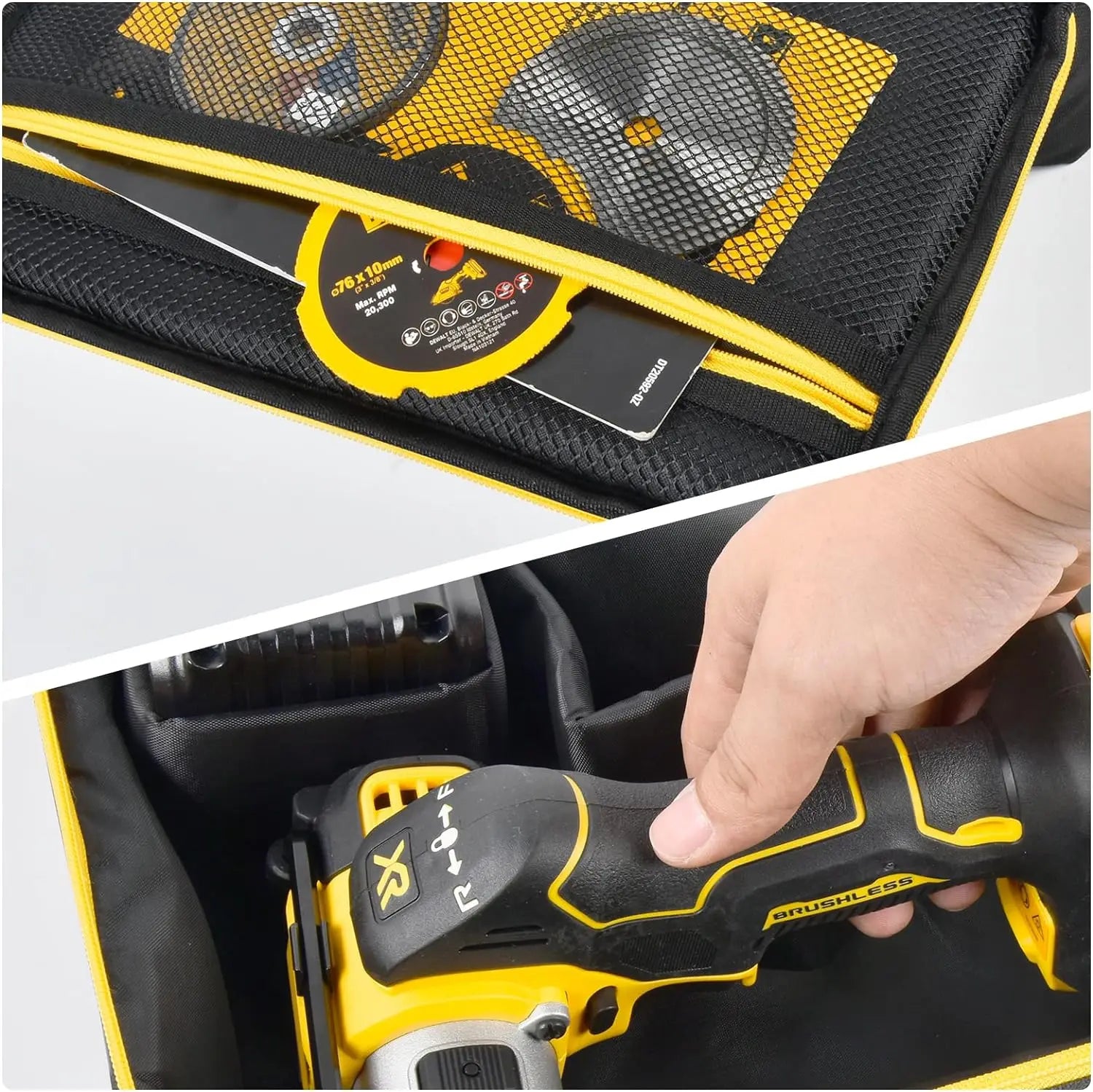 Bag Compatible with DEWALT 20V MAX Cut Off Tool 3 in 1 Brushless (DCS438B), Storage Case Carrying Holder Organizer for Charger,