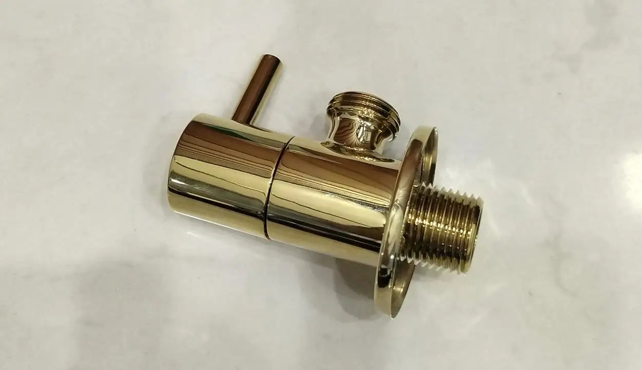 1/2"male x 1/2" male Brass Bathroom brushed gold  black Angle Stop Valve Chrome Copper Tap Toilet Bathroom Basin laundry AG666