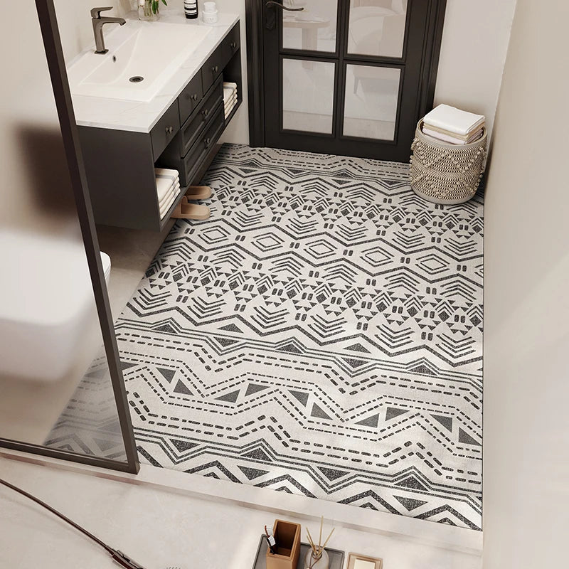 VIKAMA Bohemian Ethnic Style Bath Mat Diatomite Water Absorption Anti-Slip Wash Basin Mat Bathroom Toilet Carpet Home Decor