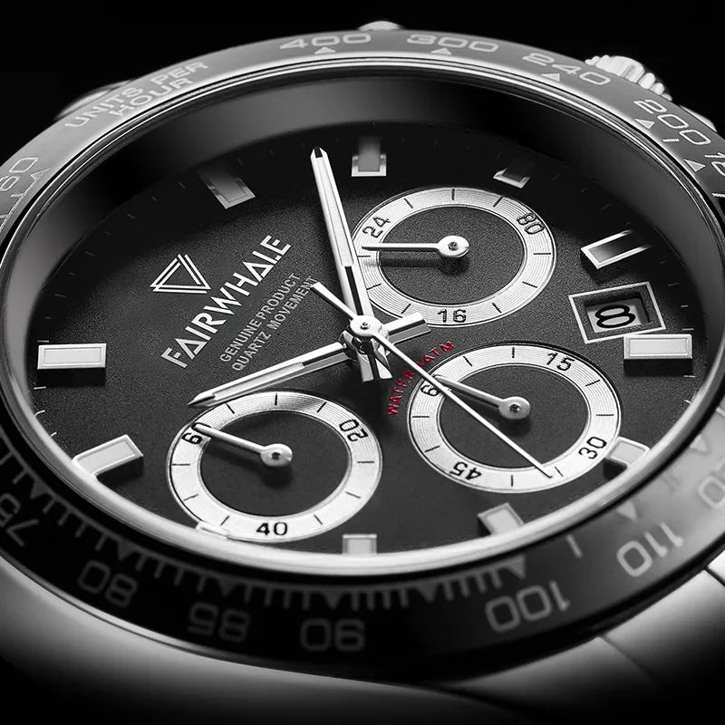 Fashion Men's Sport Quartz Watch | Luminous Chronograph 3-Eye Business Relogio Masculino | Waterproof Casual Wristwatch