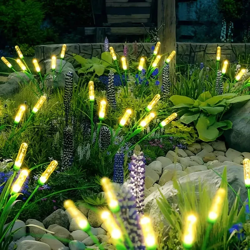 Outdoor Solar Firefly Reed Lights 6LED Swing Lamp Waterproof Pathway Lawn Street Garden Decoration Landscape Lighting